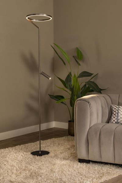 Lucide APPLAUSE - Floor lamp - Ø 33 cm - LED Dim. - CCT - 2700K/4000K - Grey iron - Premium